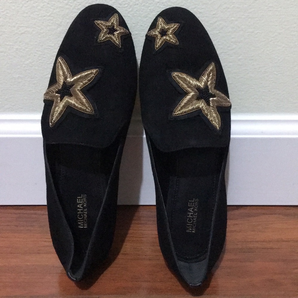 Suede MK loafers with beanies stars